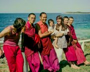 group photo at mooloolaba beach, australia, september 1974